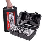 Maletín cromado de 20 kg con discos y barras