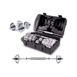 Maleta cromada de 50 kg con discos y barras - Imagen 3